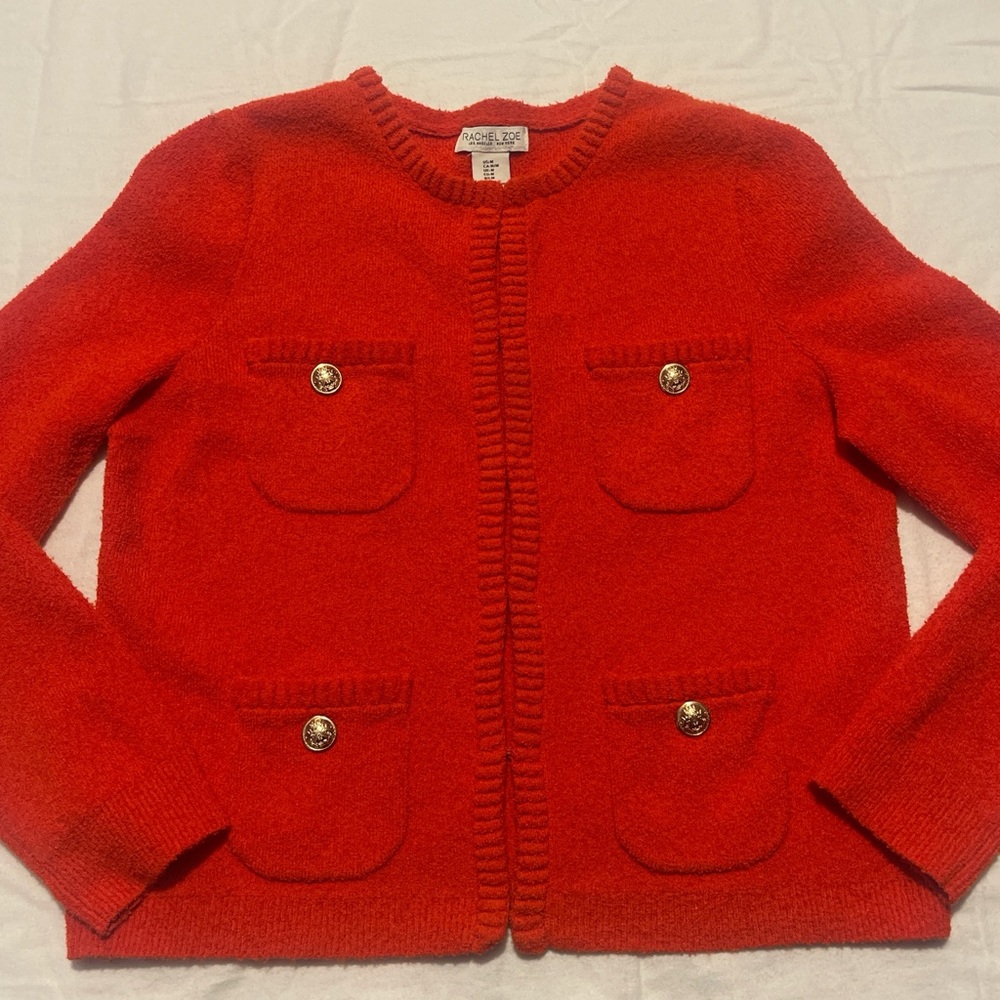 Rachel Zoe Red Cardigan Sweater